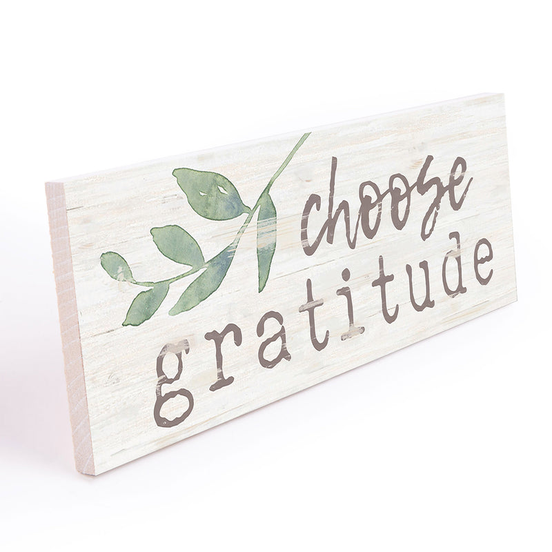 P. Graham Dunn Choose Gratitude Whitewash 10 x 3.38 Inch Pine Wood Slat Easelback Tabletop Sign