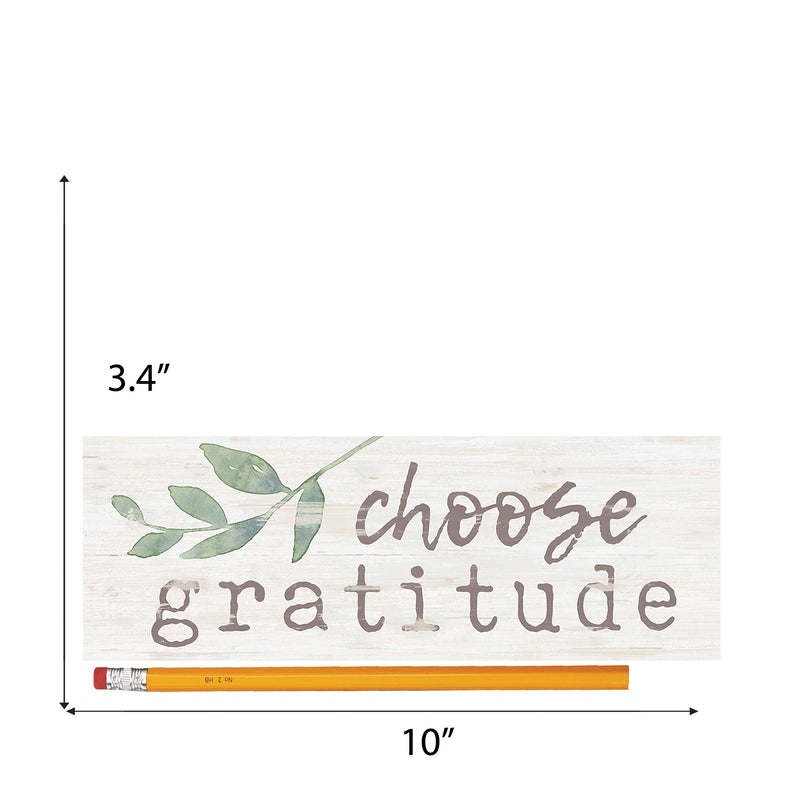 P. Graham Dunn Choose Gratitude Whitewash 10 x 3.38 Inch Pine Wood Slat Easelback Tabletop Sign