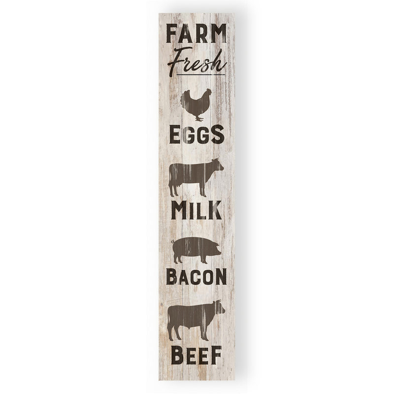 P. Graham Dunn Farm Fresh Animals Rustic Whitewash 7.25 x 1.5 Inch Wood Vertical Tabletop Block Sign