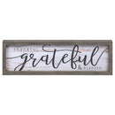P. Graham Dunn Thankful Grateful Blessed Grey White 24.6 x 7.8 Inch Solid Pine Wood Farmhouse Frame Wall Plaque