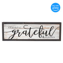 P. Graham Dunn Thankful Grateful Blessed Grey White 24.6 x 7.8 Inch Solid Pine Wood Farmhouse Frame Wall Plaque