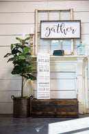 P. Graham Dunn Gather Script 33.25 x 15.25 Wood Farmhouse Frame Wall Plaque