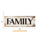 P. Graham Dunn Family Bold White Wash 15.75 x 5.5 Inch Solid Pine Wood Plank Wall Plaque Sign