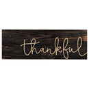 P. Graham Dunn Thankful Script Design Black Distressed 15.75 x 5.5 Inch Solid Pine Wood Plank Wall Plaque Sign