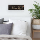 P. Graham Dunn Thankful Script Design Black Distressed 15.75 x 5.5 Inch Solid Pine Wood Plank Wall Plaque Sign
