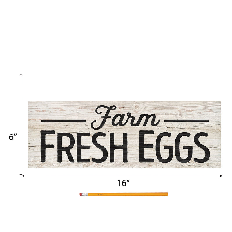 P. Graham Dunn Farm Fresh Eggs White Wash 15.75 x 5.5 Inch Solid Pine Wood Plank Wall Plaque Sign