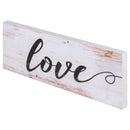 P. Graham Dunn Love Script Design White Wash 15.75 x 5.5 Inch Solid Pine Wood Plank Wall Plaque Sign