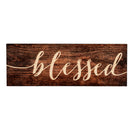 P. Graham Dunn Blessed Distressed Engraved 15.75 x 5.5 Inch Solid Pine Wood Plank Wall Plaque Sign