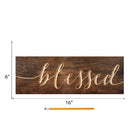 P. Graham Dunn Blessed Distressed Engraved 15.75 x 5.5 Inch Solid Pine Wood Plank Wall Plaque Sign