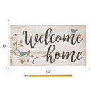 P. Graham Dunn Welcome Home Birds Whitewash 5.5 x 10 Solid Wood Plank Wall Plaque Sign