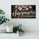P. Graham Dunn Happiness Homemade Floral Dark Distressed 5.5 x 10 Solid Wood Plank Wall Plaque Sign