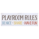 P. Graham Dunn Playroom Rules Be Nice Share Whitewash 15.75 x 5.5 Solid Wood Plank Wall Plaque Sign