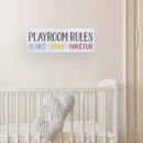 P. Graham Dunn Playroom Rules Be Nice Share Whitewash 15.75 x 5.5 Solid Wood Plank Wall Plaque Sign