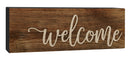 P. Graham Dunn Welcome Script Design Brown 10 x 3.5 Inch Solid Pine Wood Barnhouse Block Sign