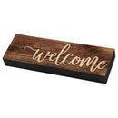 P. Graham Dunn Welcome Script Design Brown 10 x 3.5 Inch Solid Pine Wood Barnhouse Block Sign