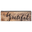 P. Graham Dunn Be Grateful Floral Black Brown 10 x 3.5 Inch Solid Pine Wood Barnhouse Block Sign