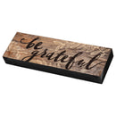 P. Graham Dunn Be Grateful Floral Black Brown 10 x 3.5 Inch Solid Pine Wood Barnhouse Block Sign