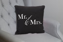 Mr. and Mrs. Black and White 12 x 12 Cotton Fabric Decorative Pillow