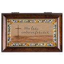His Love Endures Jeweled Amber Music Box Plays Amazing Grace