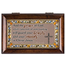 Peace Transcends Jeweled Amber Music Box Plays Amazing Grace