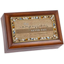 Compassion Jeweled Woodgrain Music Box Plays His Eye Is On The Sparrow