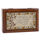 Blessed Jeweled Woodgrain Music Box Plays His Eye Is On The Sparrow