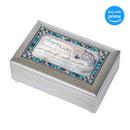 Top down view of Amazing Girl Jeweled Silver Finish Petite Music Box