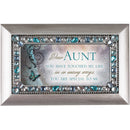 Dear Aunt Touched My Life Brushed Silvertone Jewelry Music Box Plays Wonderful World
