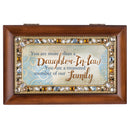 Daughter in Law Treasured Member Woodgrain Jewelry Music Box Plays You Light Up My Life