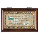 No Better Friend Sister Amber Earth Tone Jewelry Music Box Plays Amazing Grace