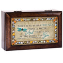 No Better Friend Sister Amber Earth Tone Jewelry Music Box Plays Amazing Grace