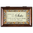 Having You for a Sister Greatest Woodgrain Jewelry Music Box Plays You Light Up My Life
