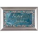 Sister Love Heart Silver Tone Jewel Beaded Petite Music Box Plays You Light Up My Life