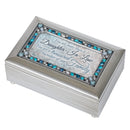 Daughter In Law Silver Tone Jewel Beaded Petite Music Box Plays Wind Beneath My Wings