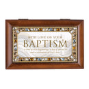 With Love Baptism Woodgrain Jeweled Music Box Plays Jesus Loves Me