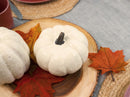Classic White 6 inch Resin Harvest Decorative Pumpkin