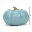 Teal Blue 6 inch Resin Harvest Decorative Pumpkins Pack of 6