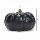 Midnight Black 6 inch Resin Harvest Decorative Pumpkin