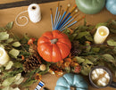Natural Orange 6 inch Resin Harvest Decorative Pumpkins Pack of 2