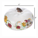Floral 6 inch Resin Day of the Dead Decorative Pumpkin