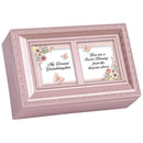 Dearest Granddaughter Sweet Blessing Matte Pink Jewelry Music Box Plays You Light Up My Life