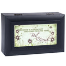 Home décor keepsake and trinket box made with hidden musical mechanism inside