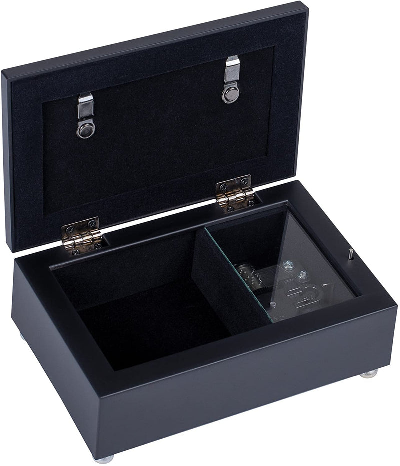 No One More Lucky to Have Matte Black Jewelry Music Box Plays Wonderful World