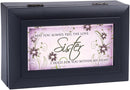 Sister May You Always Feel Love Matte Black Jewelry Music Box Plays Wonderful World