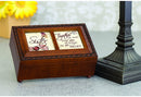 Top down view of Sister Ribbon Woodgrain Rope Trim Petite Music Box