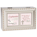 Confirmation Scripture Brushed Silver Music Box Plays Amazing Grace
