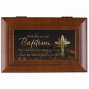 Love On Baptism God's Joy Heart Faith Woodgrain Petite Jewelry Music Box Plays Amazing Grace