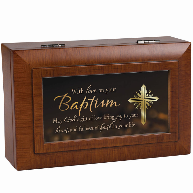 Love On Your Baptism Woodgrain Music Box Plays Amazing Grace