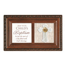 Childs Baptism Woodgrain Rope Music Box Plays Friend In Jesus