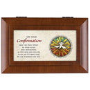 Confirmation Holy Spirit Woodgrain Music Box Plays How Great Thou Art